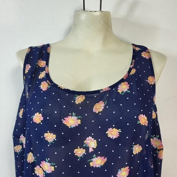 Torrid Floral Sheer High Low Blouse - Picture 5 of 7